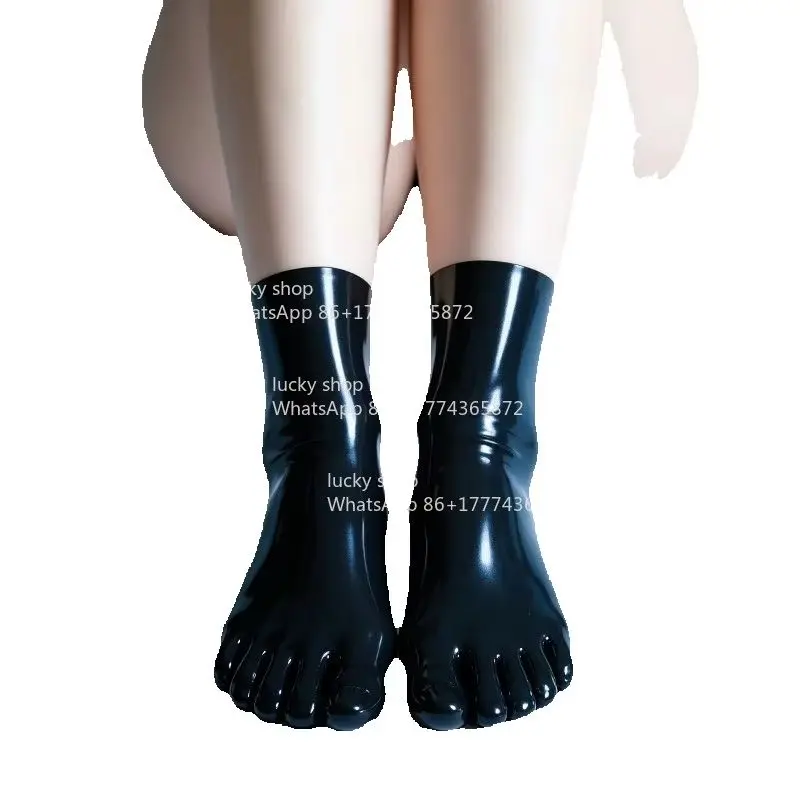 High Quality Latex Five Finger Socks with Liquid Adhesive Coating, Black Elastic Thin All Inclusive Suitable for Latex Socks