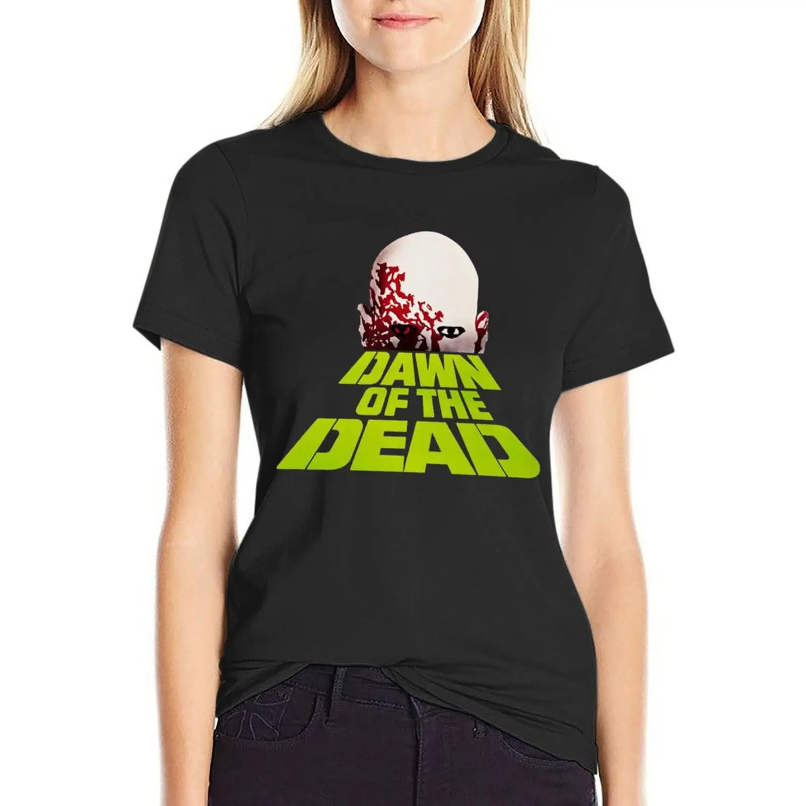 Dawn of the Dead เสื้อยืดผู้หญิง, เสื้อน่ารักขนาดใหญ่พิเศษเสื้ออนิเมะเสื้อยืดสำหรับผู้หญิงทรงหลวม