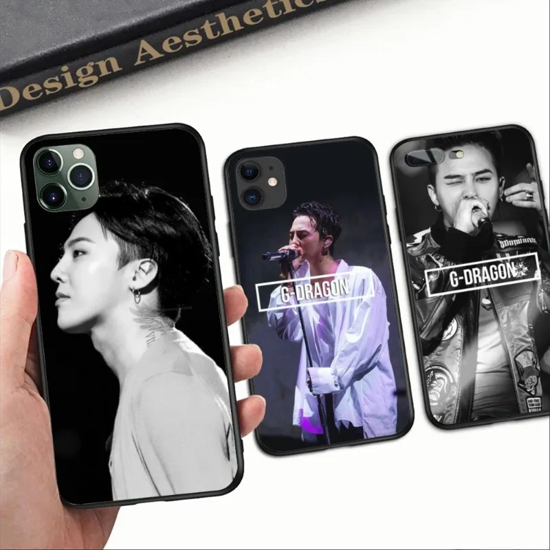 KPOP G-DRAGON Smart Phone Case for iPhone 14 13 12 11 XS X 8 7 6 Plus Mini Pro Max SE 2022 Black Soft Phone Cover Funda