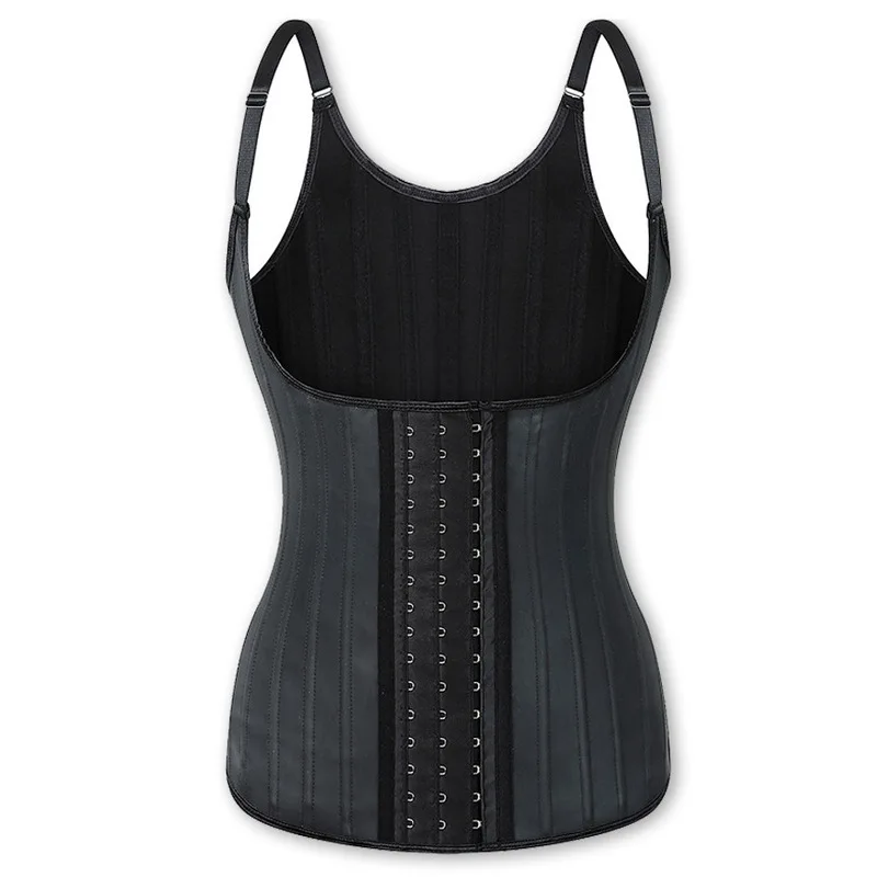 

Smooth Latex Body Slimming Shapewear Vest Waist Trainer Sweat Sport Belly Sheath Modeling Straps Steel Boned Posture Shaper Belt