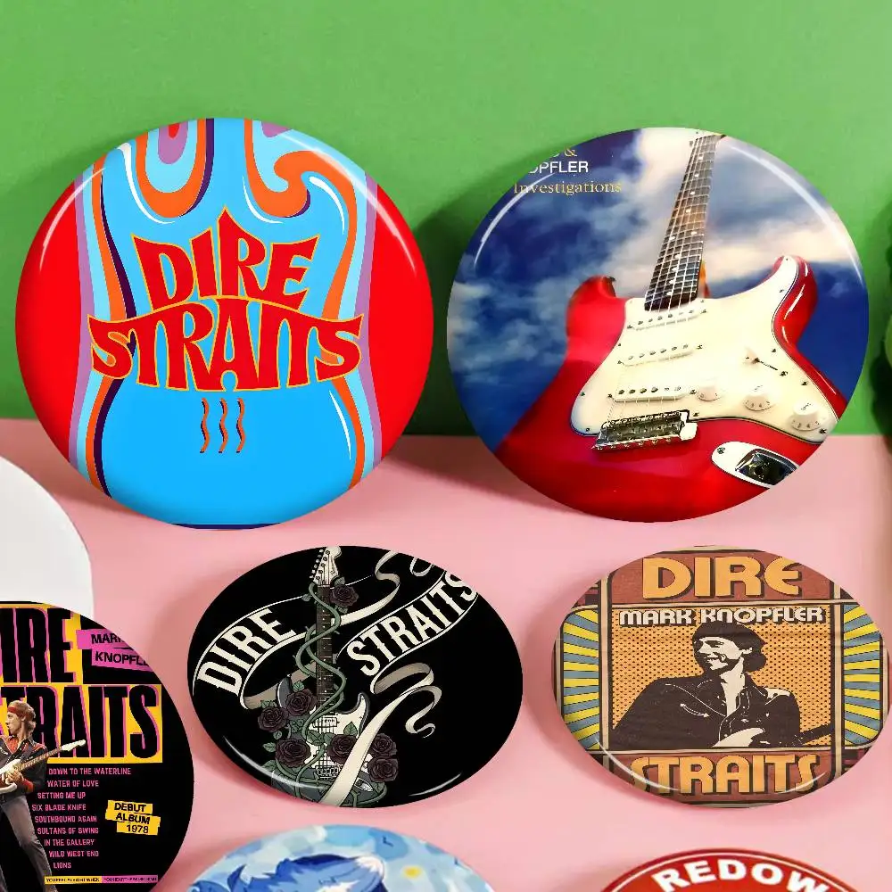 Rock Band D-Dire S-Straits 32/44/58mm Handmade Pin Round Funny Snap-in Brooches for Backpack Cothes Accessories Badge