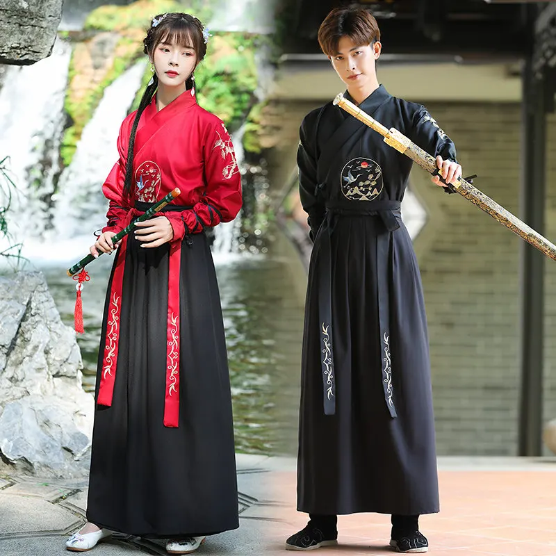 Chinese Hanfu Kungfu Ethnic Style Cosplay Stage Performance Costume Party Adult Women Clothing Man Clothes Kids Kungfu Boy Girl