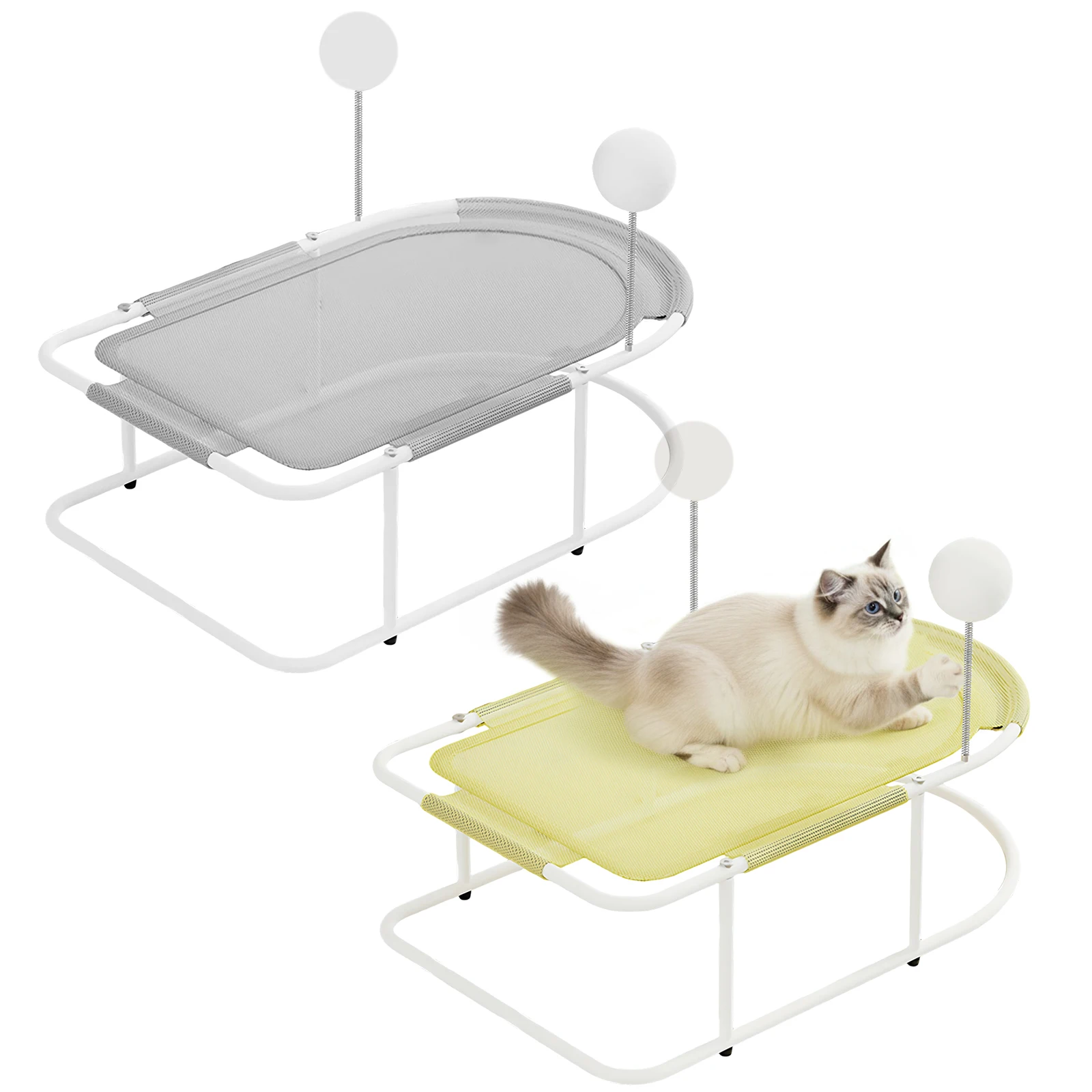 

Free-Standing Elevated Cat Bed With Washable Breathable Mesh Fits Up To 10kg Elevated Outdoor Pet Cot for Cats and Small Dogs