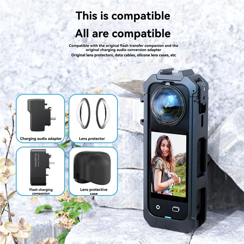 

TA-Plastic Frame For Insta360 X5 Cage Quick Release Protective Housing Case Action Camera Accessories