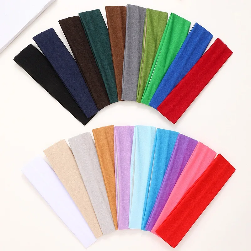 10 Pcs Color Sports Headbands For Men Women Elastic Anti Slip Sports Headbands For Yoga Fitness Running Sweat Absorption