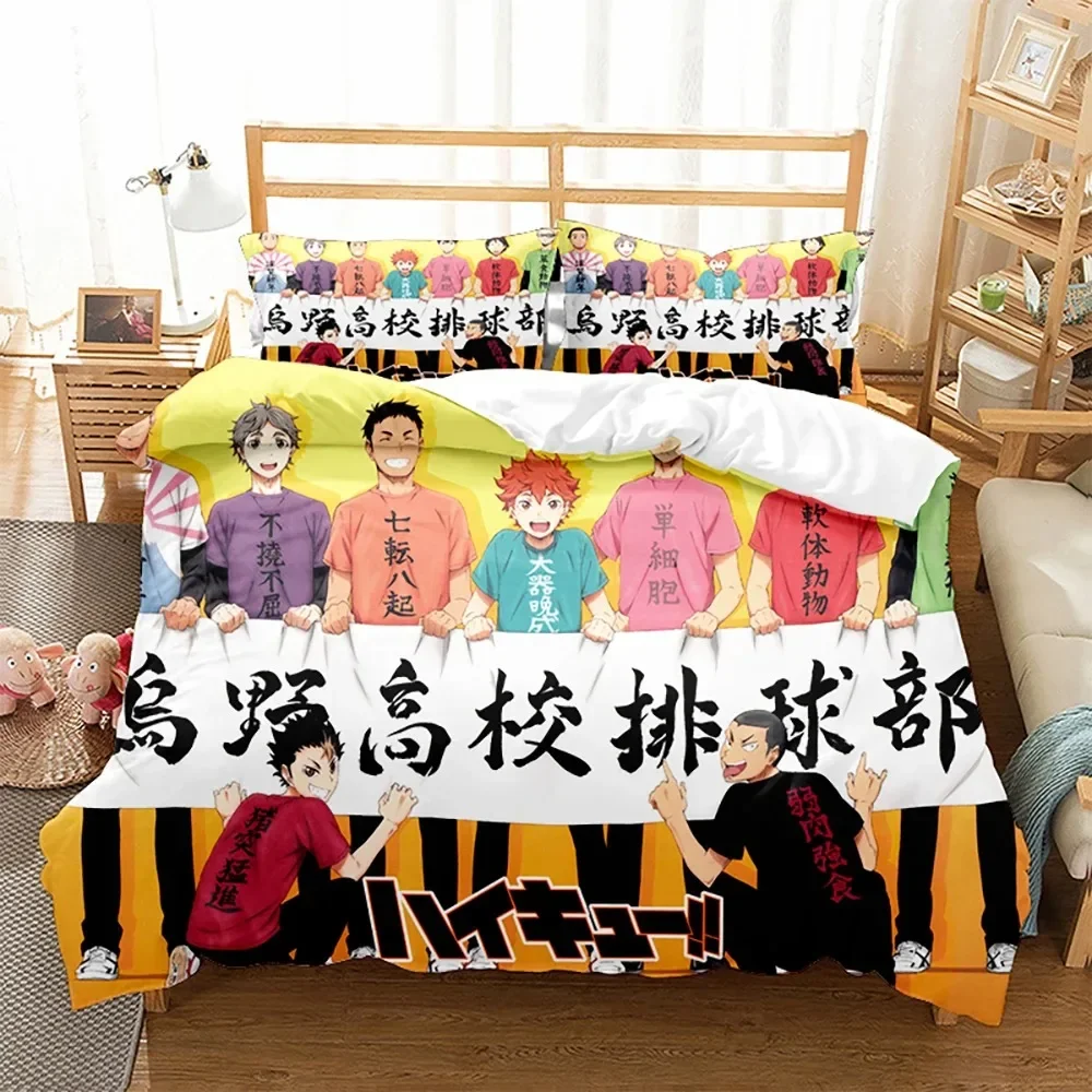 

Anime Haikyuu Volleyball Bedding Set Boys Girls Twin Queen Size Duvet Cover Pillowcase Bed Kids Adult Fashion Home Textileextile