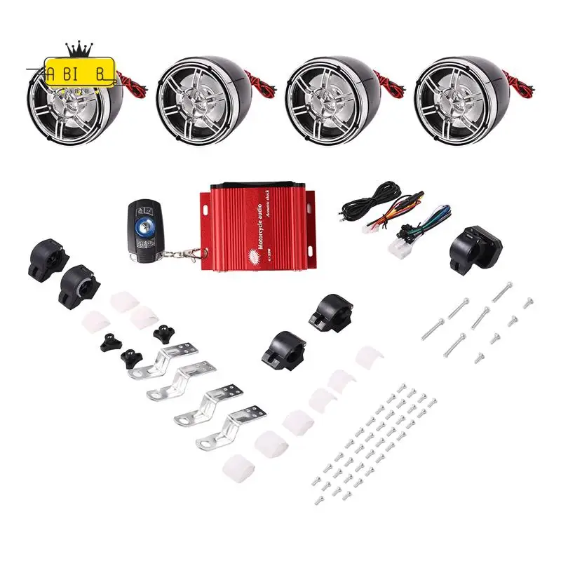 

ABIB -3 Inch Motorcycle Waterproof Bluetooth Speakers 4 Channel Amplifier Mp3 Music Sound Audio Stereo Amp System