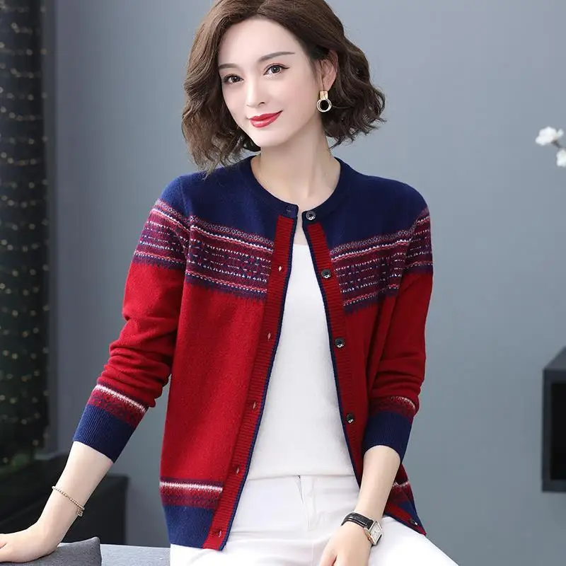 Folk Vintage Knitted Cardigans Sweater Korean Fashion Women Clothing Spring Autumn Long Sleeve Loose Casual Button Coats 2022