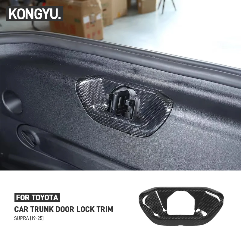 

For Toyota GR Supra A90 A91 2019-2025 Real Carbon Fiber Car Trunk Tailgate Lock Frame Trim Cover Decorative Sticker Accessories