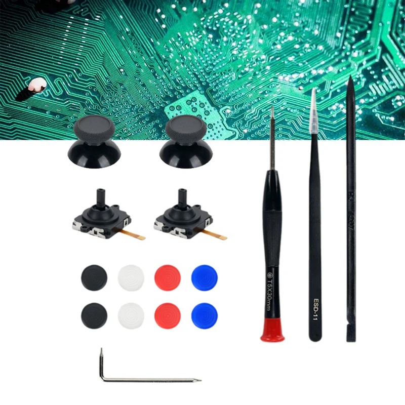 Replace For Meta Quest 3 VR Handle 3D Analog Joysticks Thumb Stick  With Joysticks Cap+Disassembly Tool