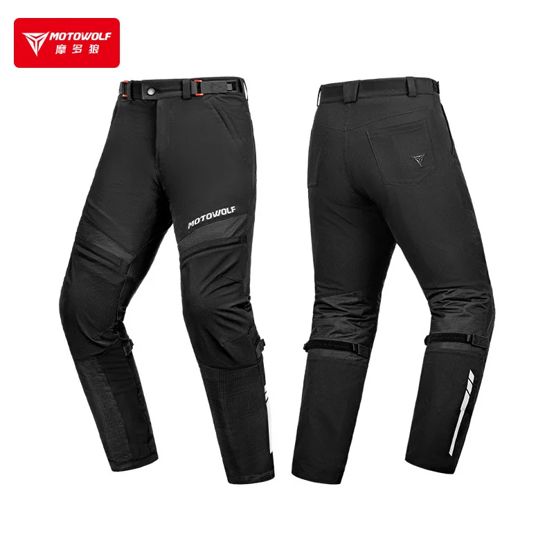 Мужские мотоциклетные брюки Motowolf, летние дышащие сетчатые брюки для верховой езды, эластичные байкерские брюки со светоотражающими полосками, черные M-4XL