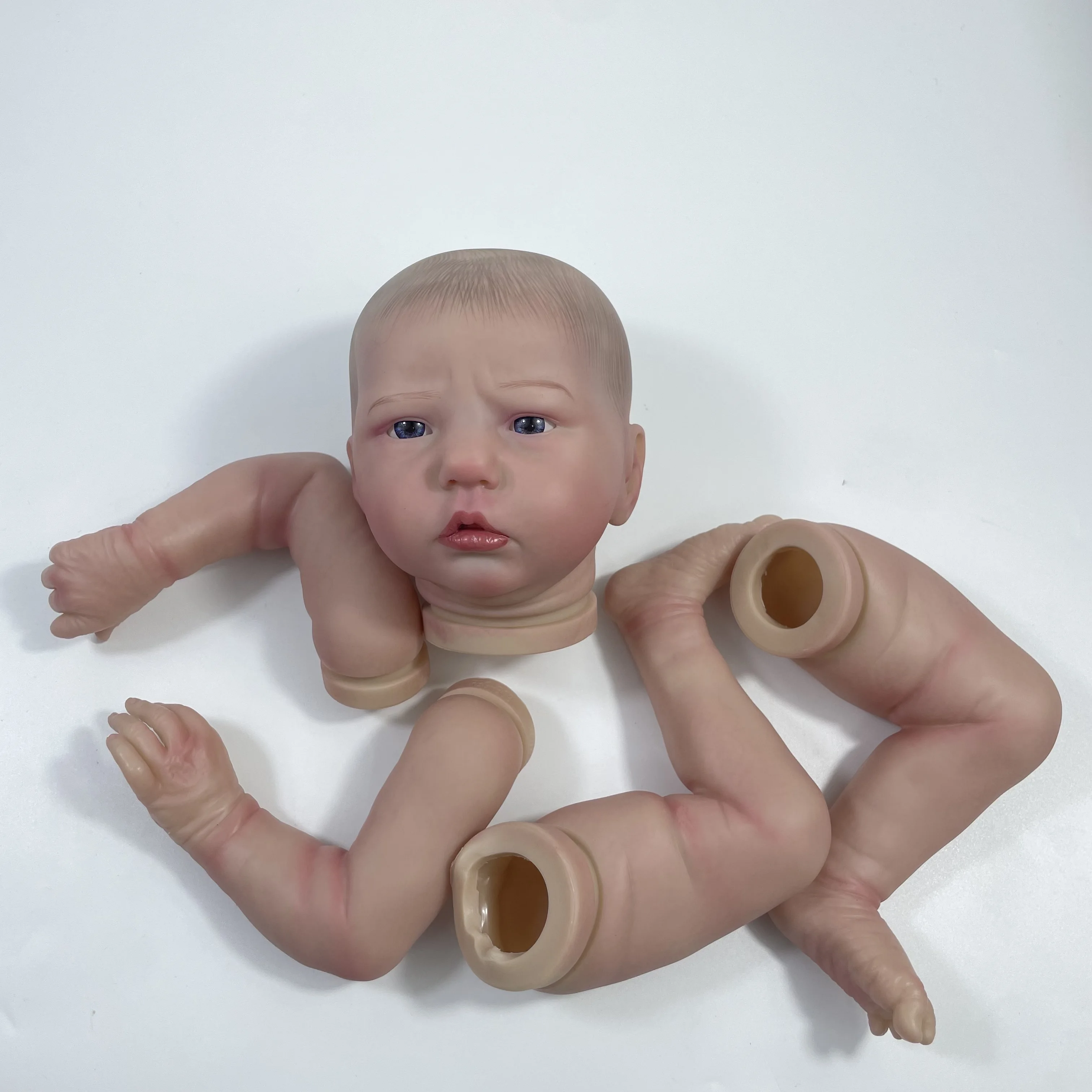 MRB 19 inch Already Painted Reborn Doll Kits Ellie-Sue With Blue Eyes Vinyl Reborn 3D Painted Skin Unassembled DIY Doll Kit Mold