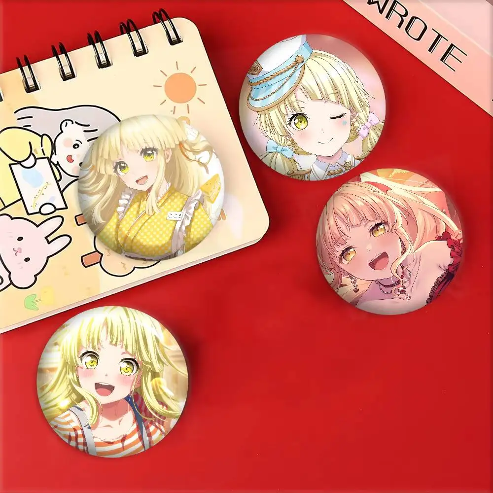 أنيمي لطيف فتاة B-BanG حلم Kokoro Tsurumaki شارات شارة ليزر مستديرة الكرتون بروش الملابس ظهره اكسسوارات التلبيب