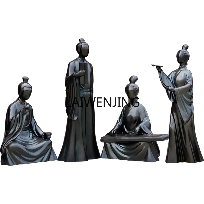 MJY Outdoor Abstract Figure Sculpture FRP Art School Qin Chess Calligraphy and Painting Decorative Ornament