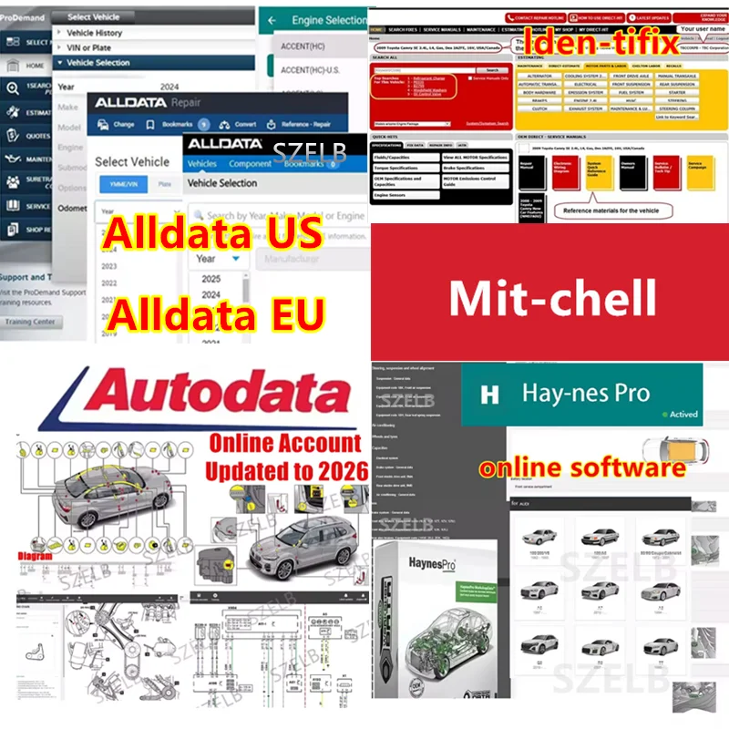 2026 Alldata Online Software Auto-data Hay-nes Pro Mit-chell Pro-demand Repair Automatic Update Support PC Webpage Android
