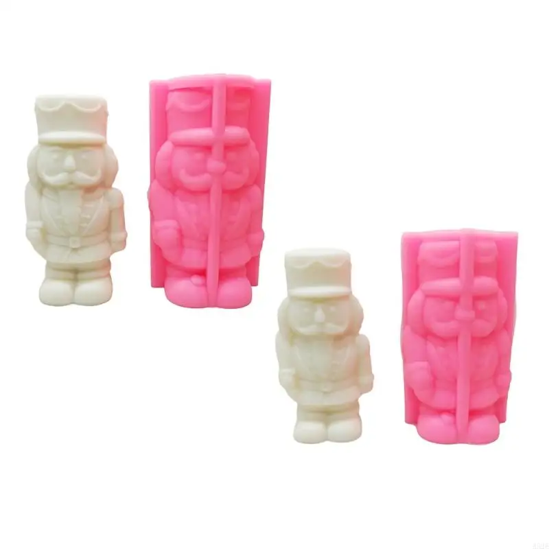 

652F Nutcrackers Soldier Silicone Mold Christmas Nutcrackers 3D Silicone Mold for DIY Resin Crafts Home Decors