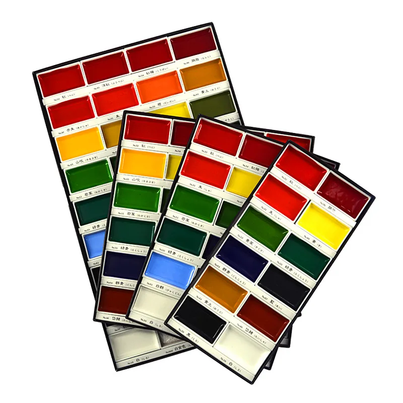 2024 ZIG Kuretake Solid Watercolor Paint Set  Watercolors Field Sketch Set for Painting Supplies 12/18/24/36/48 Colors