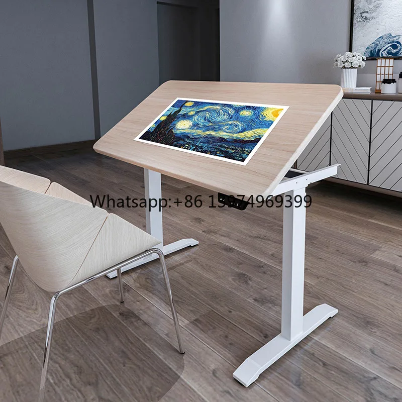 Tiltable Tabletop Ergonomic School Furniture Standing Drafting Table Adjustable Reading Drawing Desk Electric