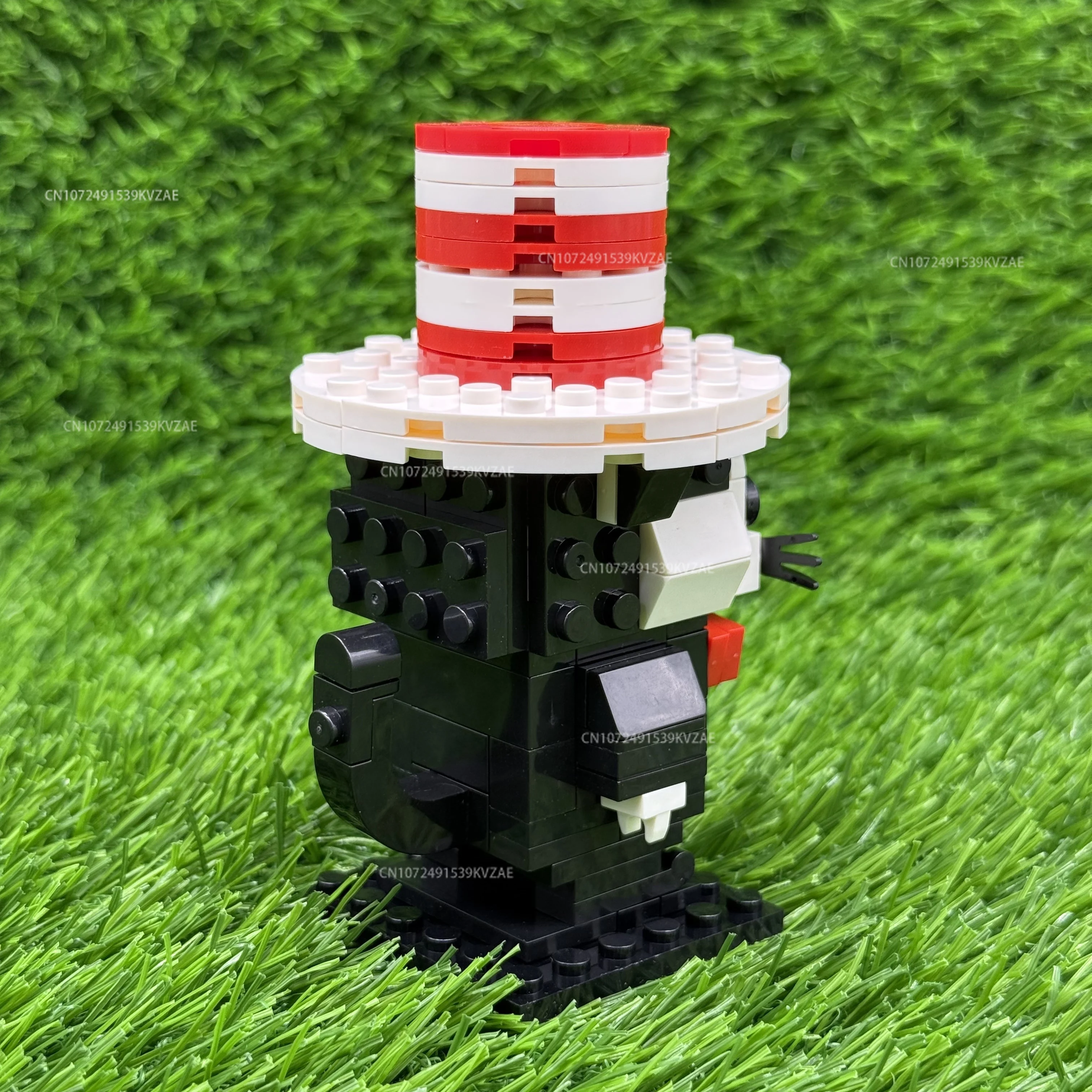 MOC films classiques chat dans chapeau bloc de construction chat magique briques figurine d'action mignon dessin animé Gentleman chats brique cadeau de noël