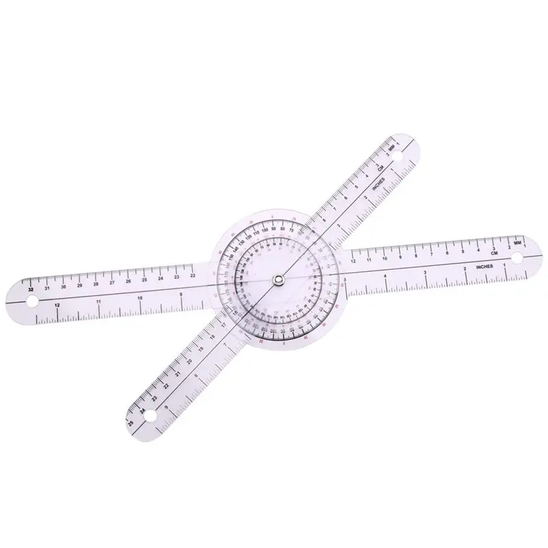 Efficient 18Pcs Spinal Ruler Spinal Finger Goniometer Protractors Multi-Ruler Angle 180/360 Degree Measuring Tool