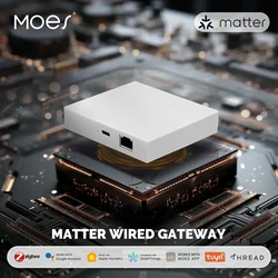 MOES-Tuya Zigbee Matter Thread Gateway, Smart Home Bridge, Matter airies, prend en charge la commande vocale, Siri Homekit, SmartThings, Google Alexa