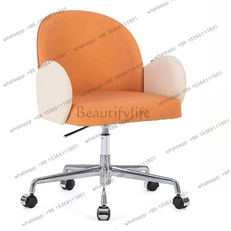 

02Roller Armrest Office Chair Yellow Soft Modern Study High Swivel Office Chair Ergonomic Relaxing Silla De Escritorio Furniture
