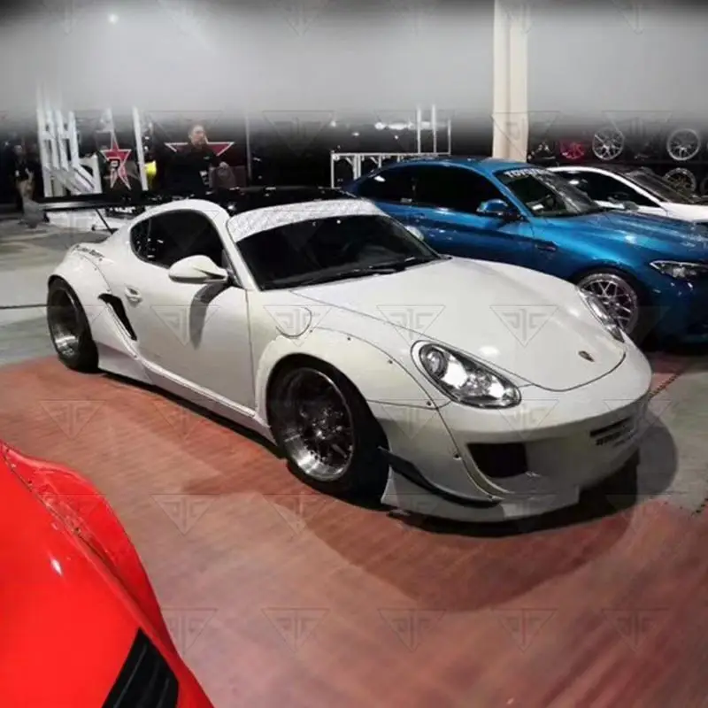 

Подходит для Pors che Kaman BOXSTER 987.1, модифицированная ракетная кроличья большая объемная передняя полоса, задняя боковая юбка