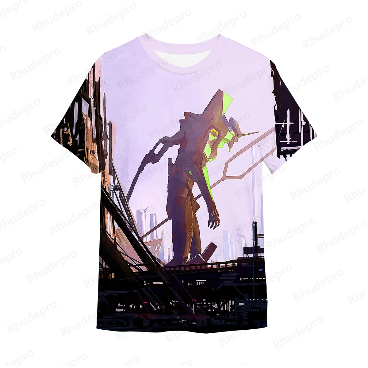 EVA-01 Testtyp Neon Genesis Evangelion gedruckt T-Shirt T-Shirt übergroße Tops Kurzarm Herrenmode Fitness studio Kinder kleidung