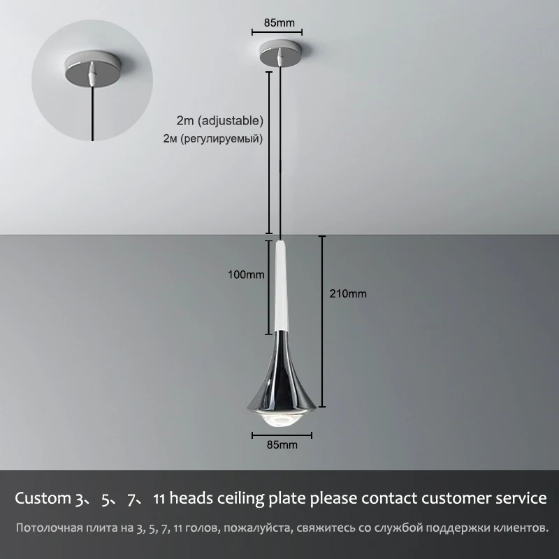 Nordic Lodes Regen Hanglamp Regen Druppel Hanglamp Voor Slaapkamer Bed Spot Licht Woonkamer Interieur Trap Licht