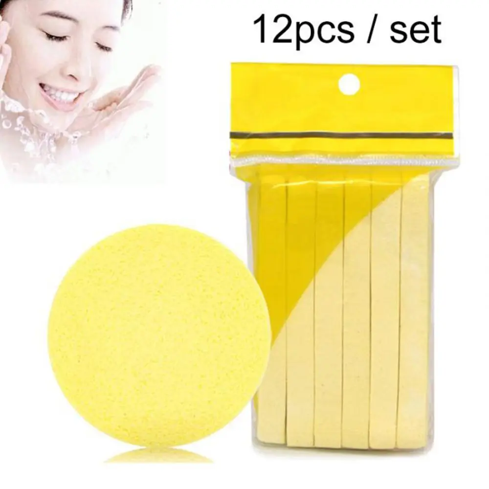 Remove Flutter Makeup New Mat Face Cleansing Cleaning Compressed Yellow Foam Sponge Puff Stick