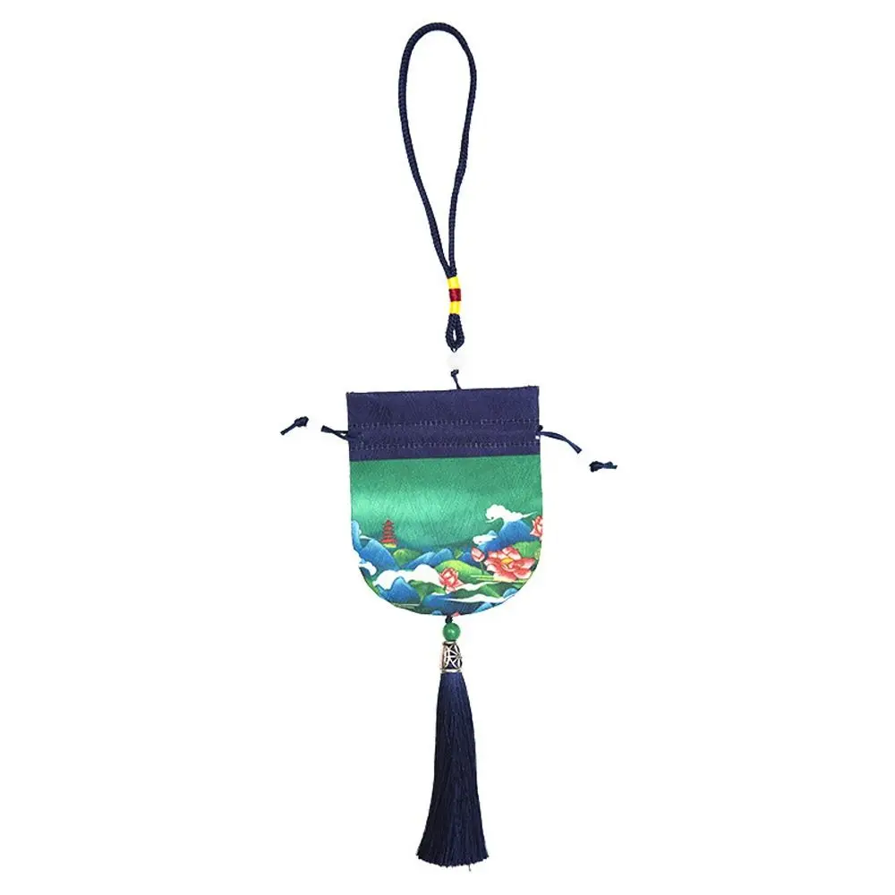Hanging Decoration Cloth Flower Tassel Drawstring Chinese Style Storage Bag Women Jewelry Bag Purse Pouch Empty Sachet