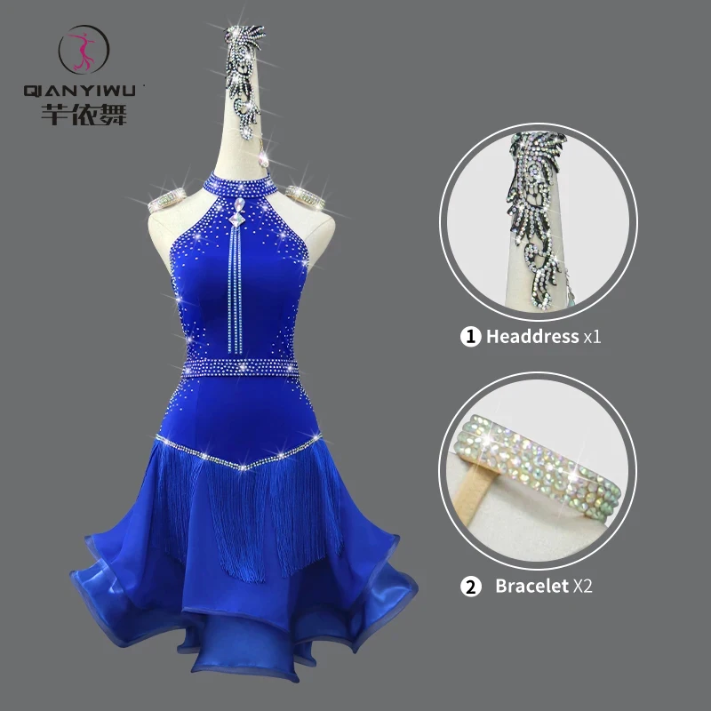 Latin Dance Suit Woman Top Standard Ballroom Dresses Competition Midi Skirt Prom Costume Ladies Practice Wear Line Clothes Girls