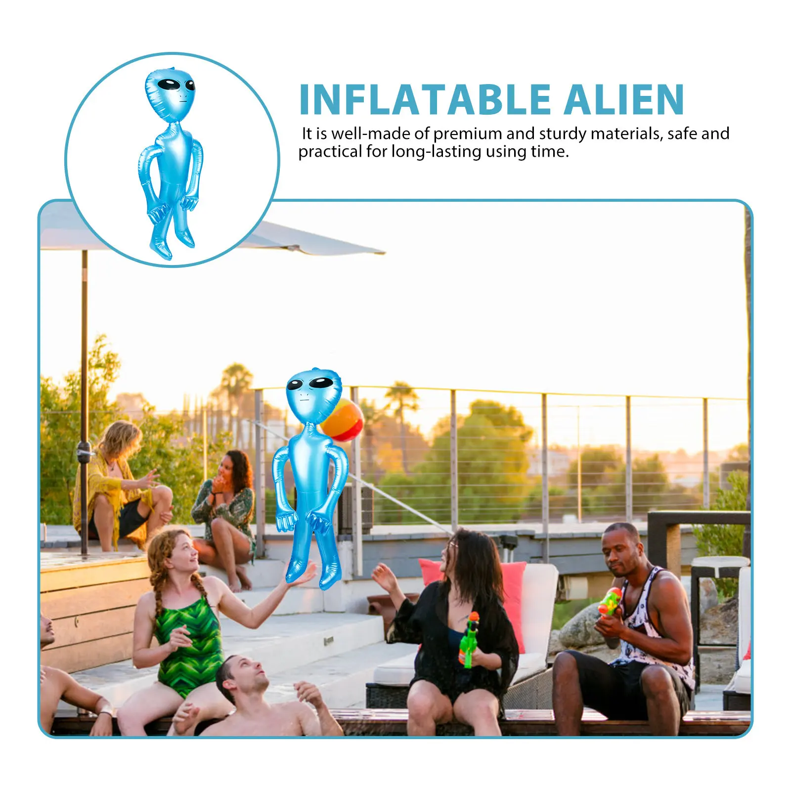 

Надувные ПВХ-шары для вечеринок, игрушки и игры для детей, синие инопланетяне, реквизит для Хэллоуина