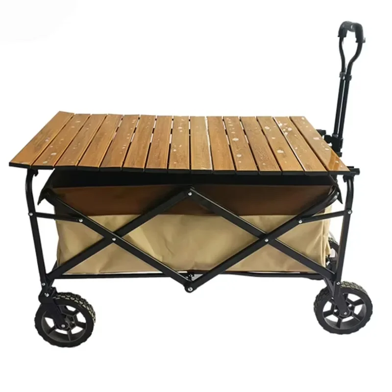 

Iron folding sand tire ATV folding wagon with desktop