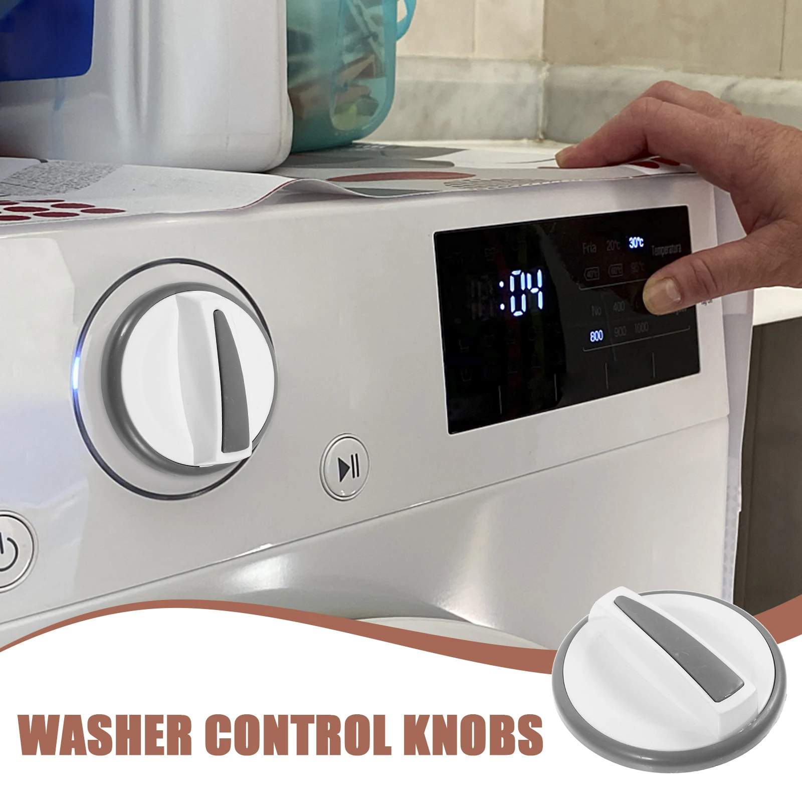 

Replacement Washer Knobs Sturdy Washing Machine Knob for Dryer Control Panel Compact Lightweight Fit All Standard Machines