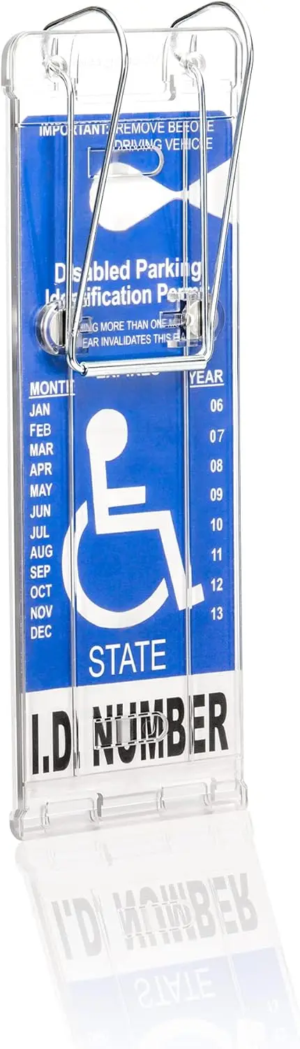 

Vertical Handicap Placard Holder, Hard Plastic Swing Away Tag Display for Car Visor, Protects Permit from Sun Heat, Easy to Use