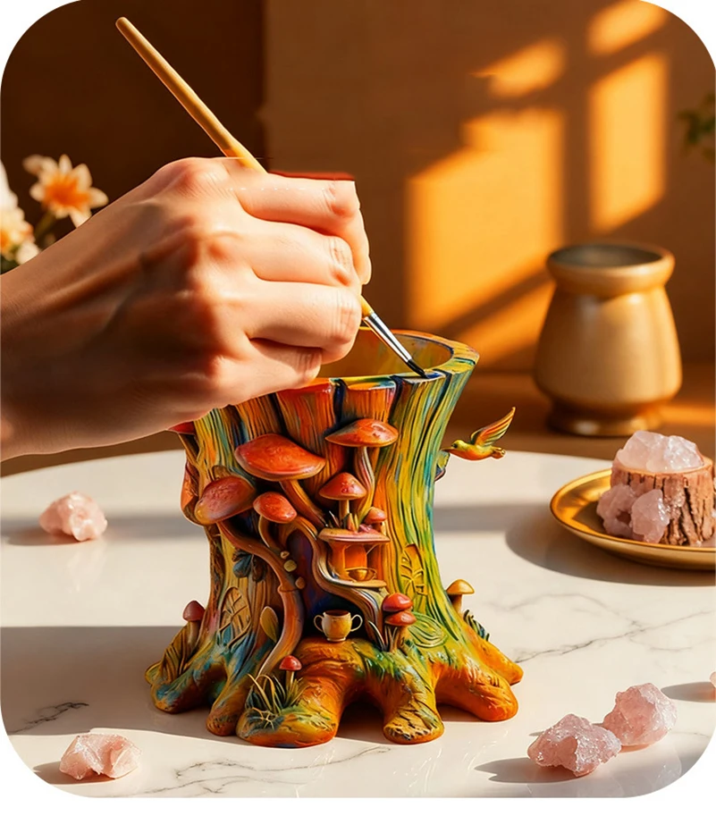 

DIY Resin Casting Molds Scented Candle Cups Vases Storage Silicone Molds Handmade Craft Tree Stump Planters Plaster Cups Moulds