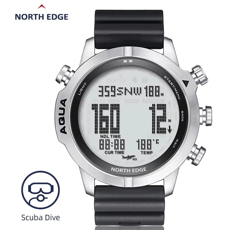 NORTH EDGE Men's Professional Diving Computer Watch Scuba Diving NDL (No Deco Time) 50M Dive Watches Altimeter Barometer Compass