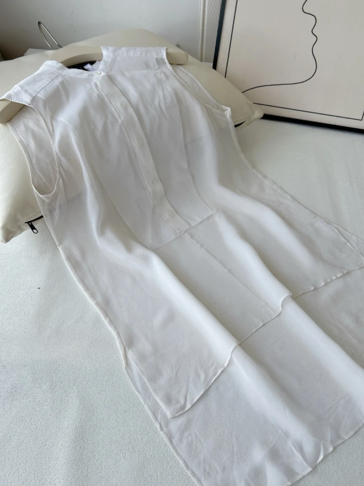 

Модная женская летняя блузка из шелкового жоржета с круглым вырезом, укороченная спереди, удлиненная сзади, универсальная белая блузка