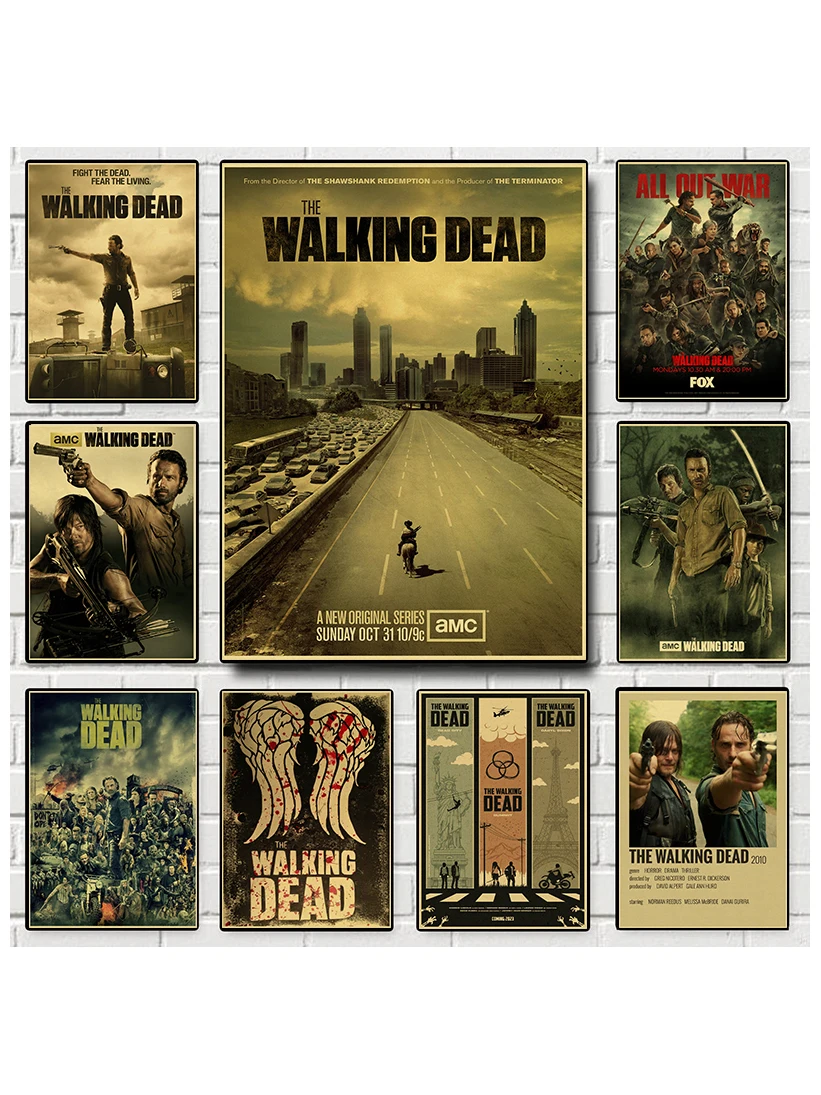 The Walking Dead Plakat Rick Grimes/Daryl Dixon Wydruki Plakaty Horror TV Show Vintage Home Room Art Wall Decor Retro Painting — zdjęcie 2