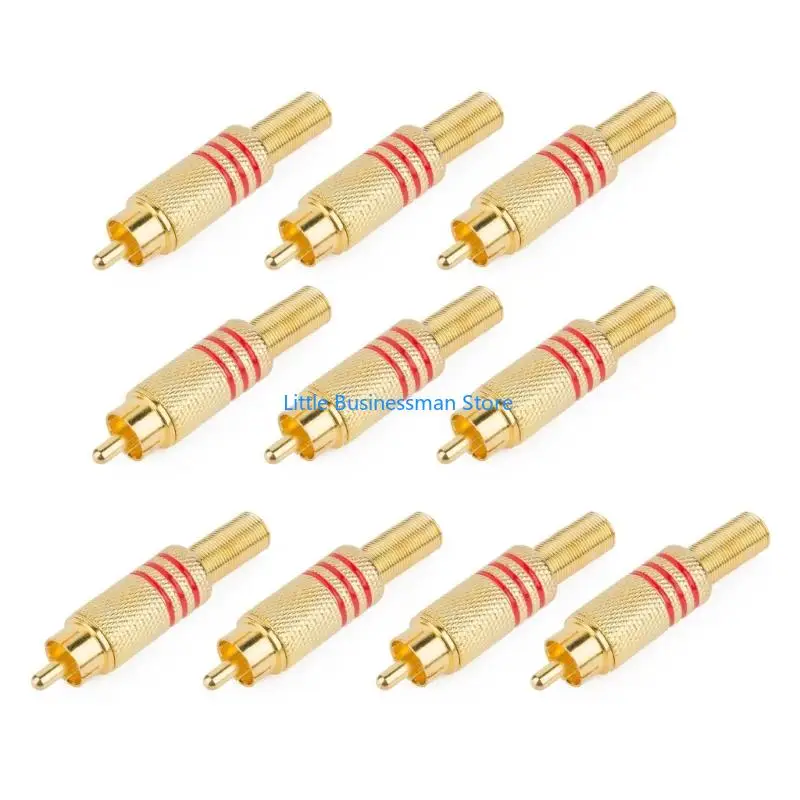 10Pcs Plug Male Connectors Sound Video Cable Speaker Adapter Socket Chassis M76A
