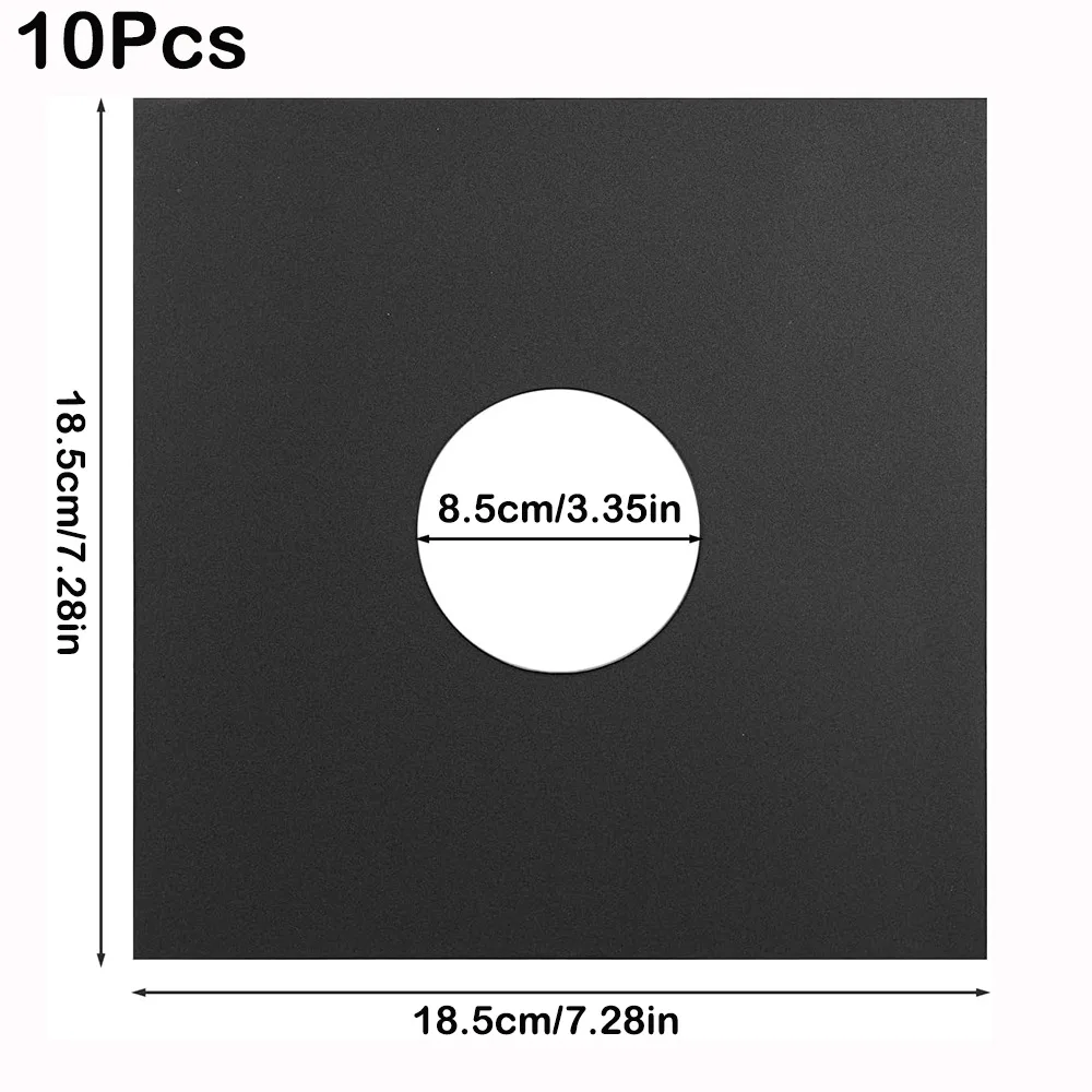 New 7/10/12 Inch Vinyl Record LP Jackets Kraft Paper Black Cardboard Vinyl Record Covers Records Inner & Outer Sleeves