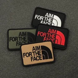 Parche bordado AIM FOR THE FACE para bolso, chaqueta DIY