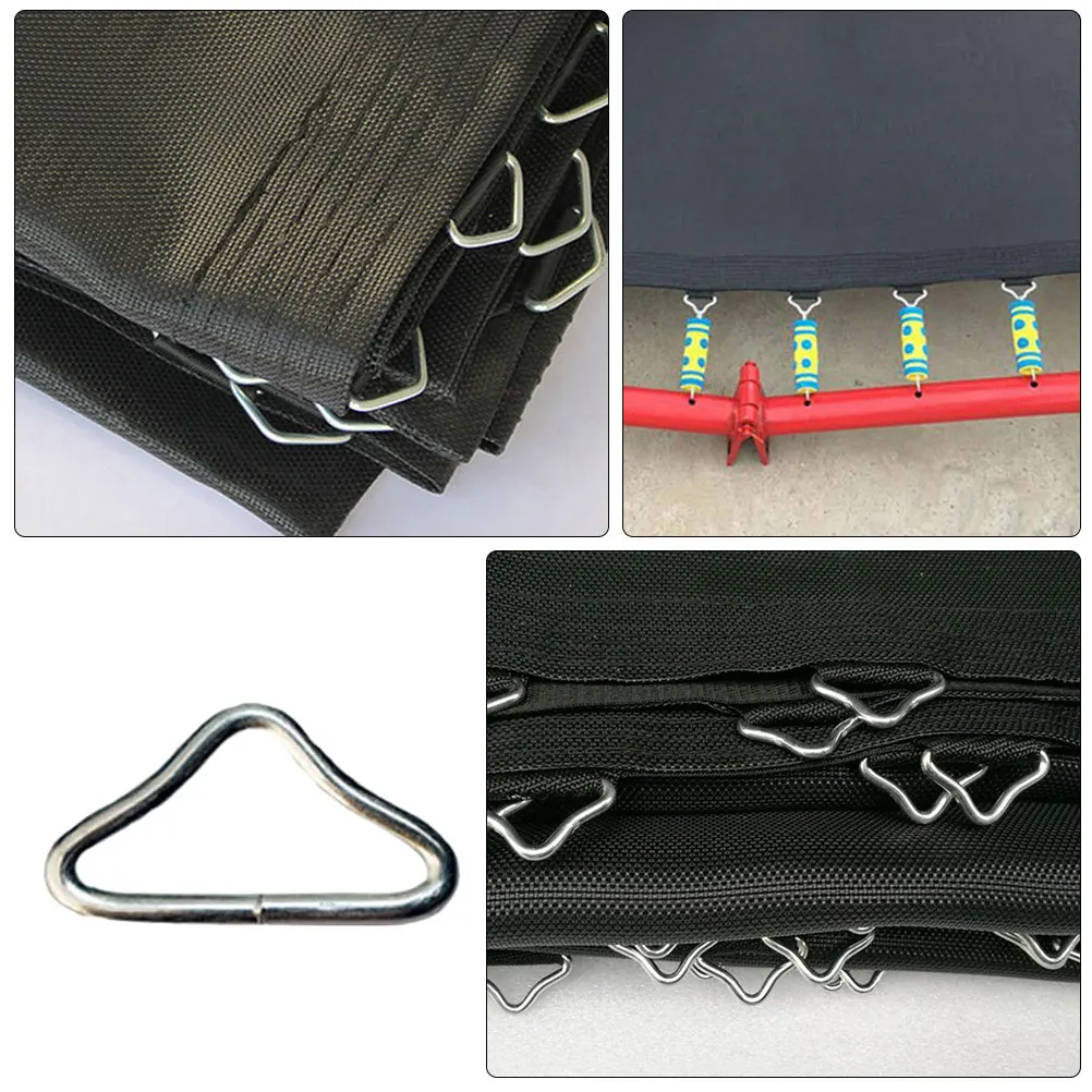 

15pcs Replacement Triangle Rings Metal Buckles Durable Easy Install Stable Support For Outdoor Mat Repair Parts Trampoline