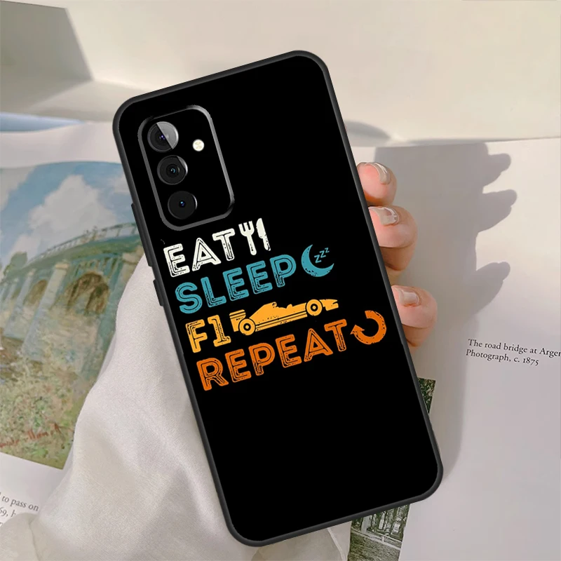 Eat Sleep F1 Repeat Case For Samsung Galaxy A34 A54 A14 A24 A12 A22 A32 A52 A51 A71 A73 A53 A33 A23 A13 Cover