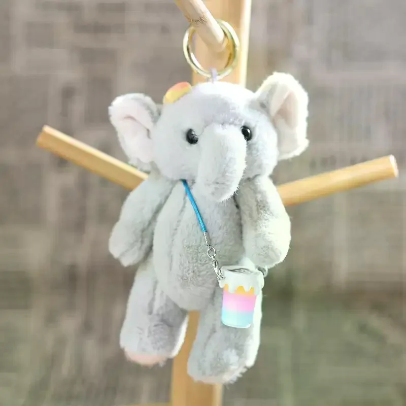 ตุ๊กตาช้างนุ่มนิ่มน่ารัก 1 ชิ้น ขยับข้อต่อมือและเท้าได้ ใช้เป็นพวงกุญแจ ของเล่น จี้กระเป๋า ของตกแต่งบ้าน ของขวัญ