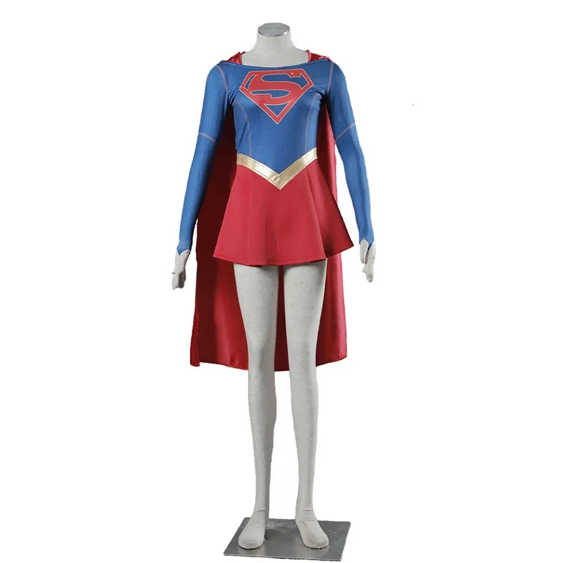 Athemis film Supergirl Cosplay Costume sur mesure cape robe de haute qualité adulte grande taille pour Halloween en Stock