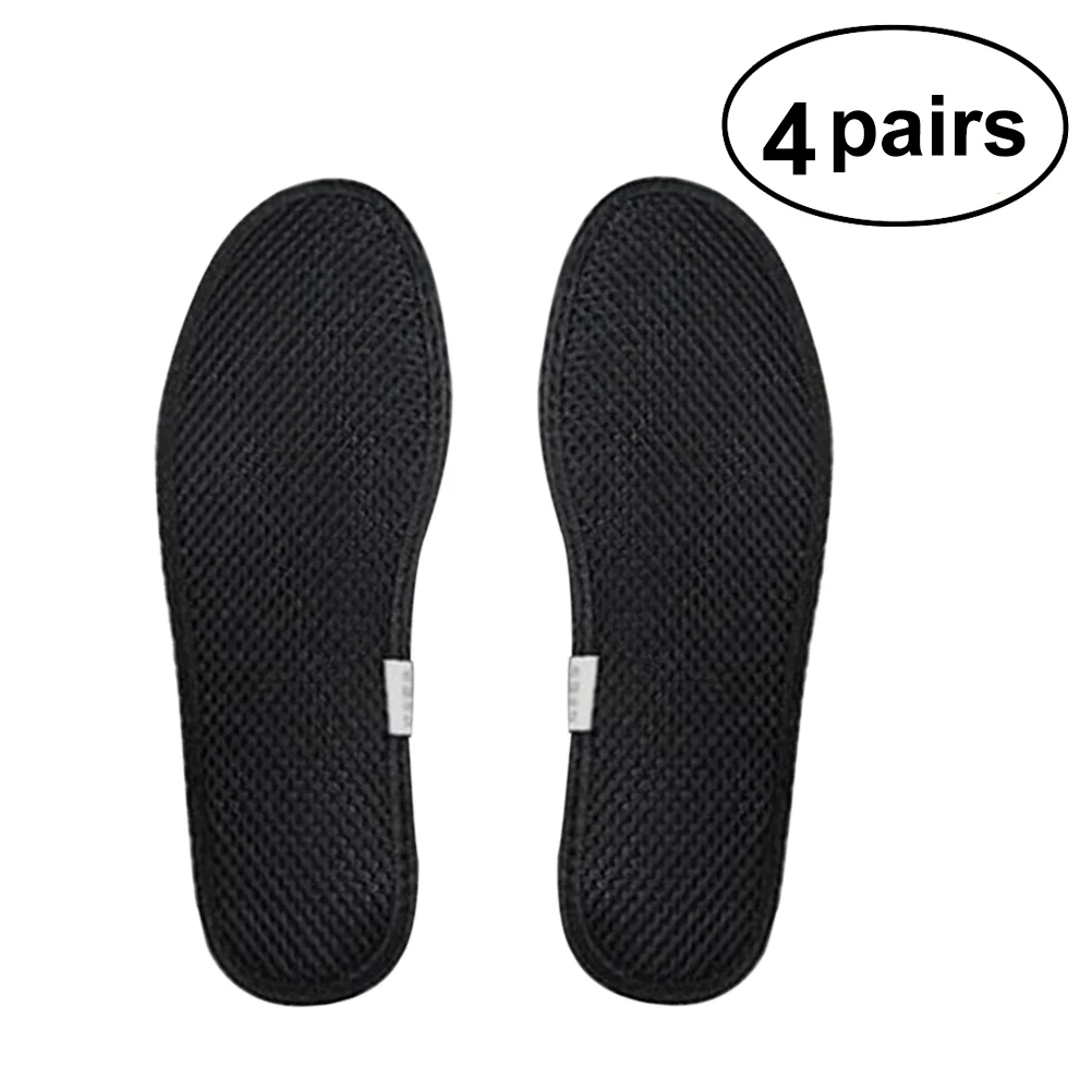 

4 Pairs Mesh Surface Shoe Inserts Perspiration-absorbing Insoles Sweat Bamboo Charcoal Deodorant for Multiple Sizes