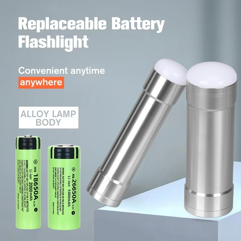 Mini LED Waterproof Flashlight With 26650/18650Battery 4.2V 5000/2000mAh Rechargeable Battery Lithium batteries 100% Original