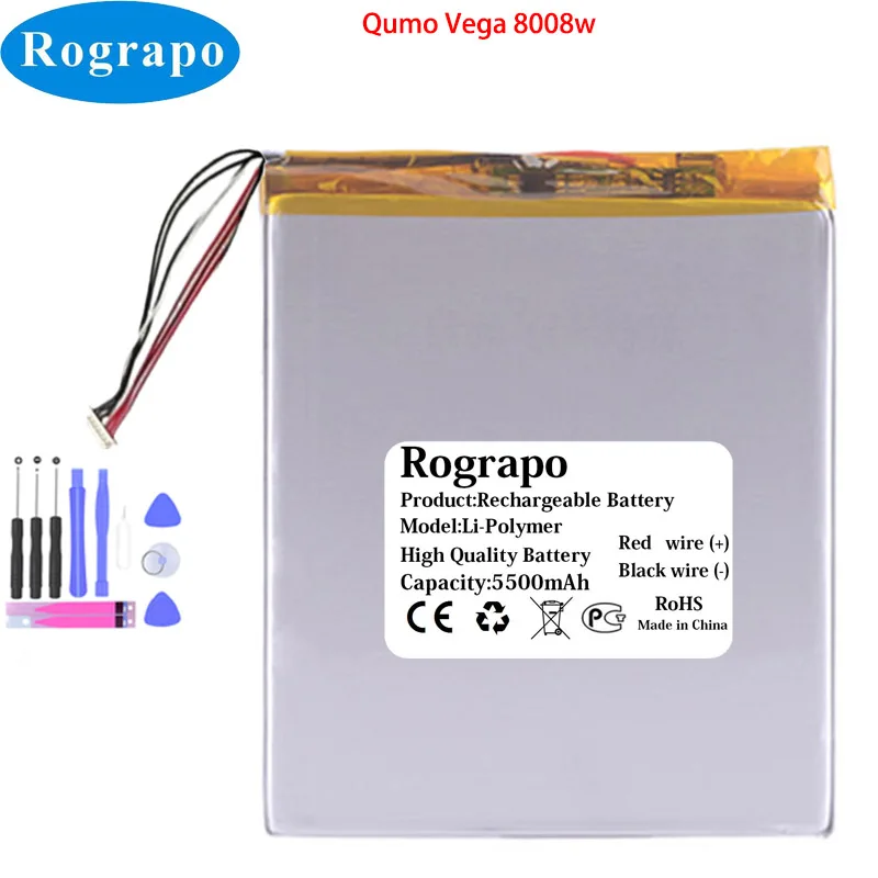 New 3.8V 5500mAh Qumo Vega 8008w Tablet PC Battery 7 Wire Plug+Tools